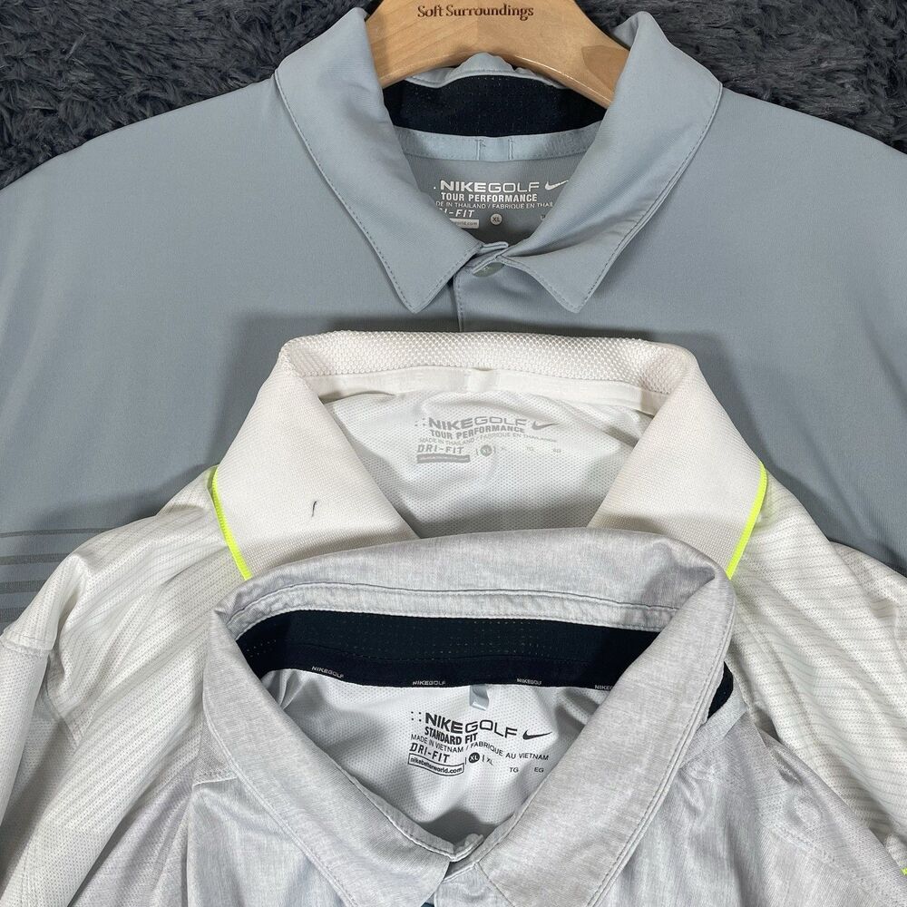 Nike Golf Performance Polo Shirt Bundle of Three Men's XL Short Sleeve Preppy